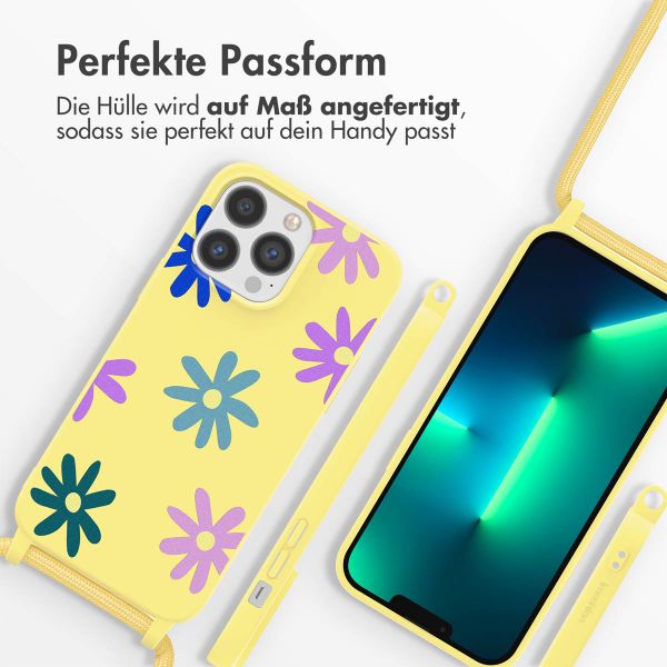 imoshion SilikonHülle design mit Band Apple iPhone 13 Pro - Yellow Flower Distance