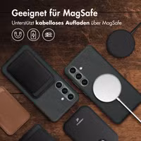 Accezz Vintage Leather Magsafe Backcover Samsung Galaxy S24 / S25 - Smokey Green