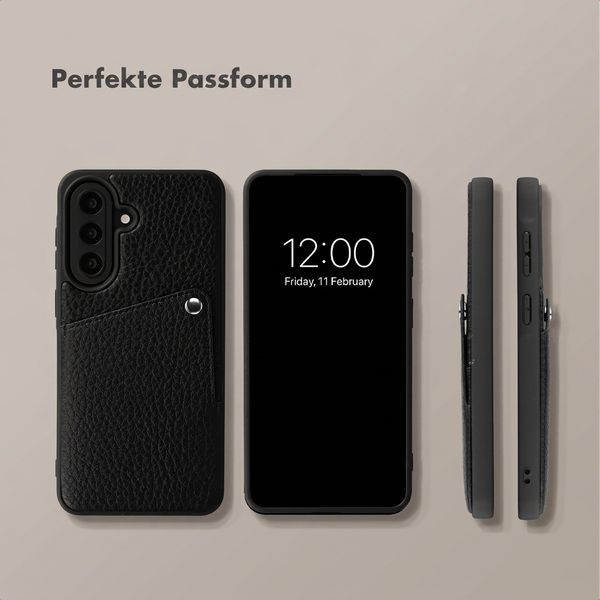 Selencia Riva Back Cover mit Kartenfach Samsung Galaxy A37 (5G) - Schwarz