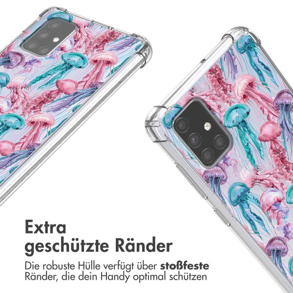 imoshion Design Hülle mit Band Samsung Galaxy A71 - Jellyfish Watercolor
