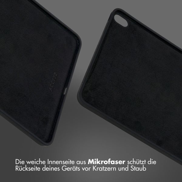 Accezz Liquid Silicone Back Cover mit Stifthalter Apple iPad Air 11 Zoll (2025) M3 / (2024) M2 / Air 5 (2022) / Air 4 (2020) - Schwarz