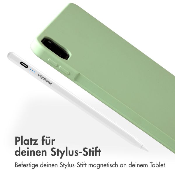 Accezz Liquid Silicone Back Cover mit Stifthalter Apple iPad Pro 12.9 (2022) / Pro 12.9 (2021) / Pro 12.9 (2020) - Hellgrün