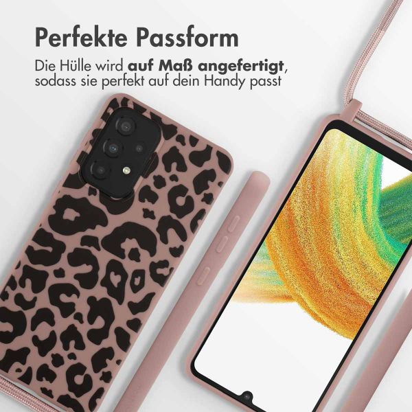 imoshion Silikonhülle design mit Band für das Samsung Galaxy A33 - Animal Pink