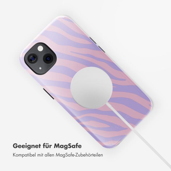 Selencia Vivid Tough Back Cover MagSafe für das iPhone 13 - Zebra Light Pink Lilac