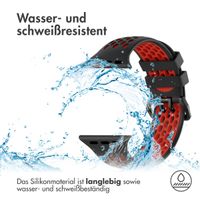 imoshion Silikonsportarmband Buckle für das Apple Watch Series 1 bis 10 / SE / Ultra (2) (44/45/46/49 mm) - Schwarz / Rot