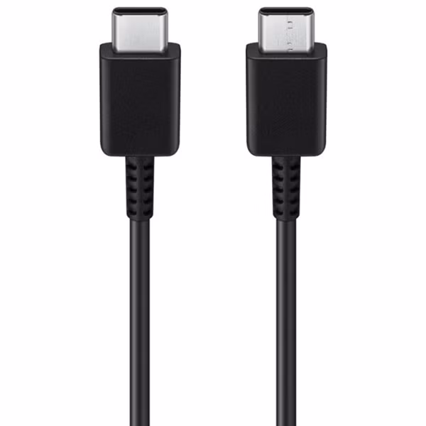 Samsung Originales USB-C auf USB-C Kabel - 1,8 Meter - 25 Watt + Original Fast Charging Adapter USB-C Ladegerät - 25 Watt - Schwarz