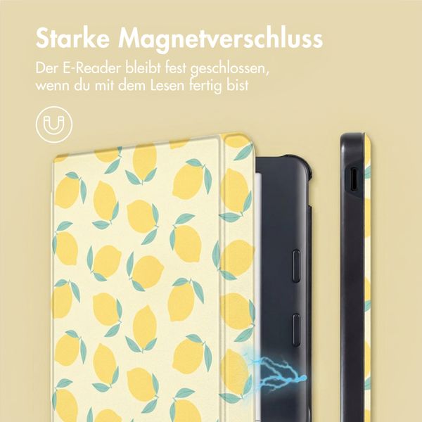 imoshion Design Slim Hard Case Sleepcover mit Stand Kobo Libra Colour - Citrus Dream