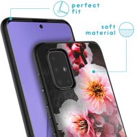 imoshion Design Hülle Samsung Galaxy A51 - Blume - Rosa / Schwarz