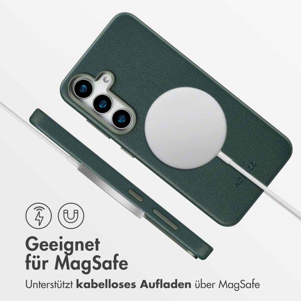 Accezz MagSafe Leather Backcover für das Samsung Galaxy S25 Plus - Cedar Green