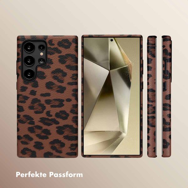 Selencia Sabi Backcover Leopardenmuster mit MagSafe Samsung Galaxy S24 Ultra - Mocha Brown