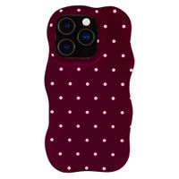 Selencia Vivid Wavy Backcover mit MagSafe Apple iPhone 16 Pro - Happy Dots Burgundy