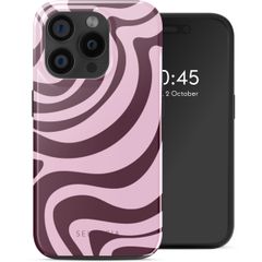Selencia Vivid Rückabdeckung mit MagSafe Apple iPhone 15 Pro - Wavy Swirl Pink Plum