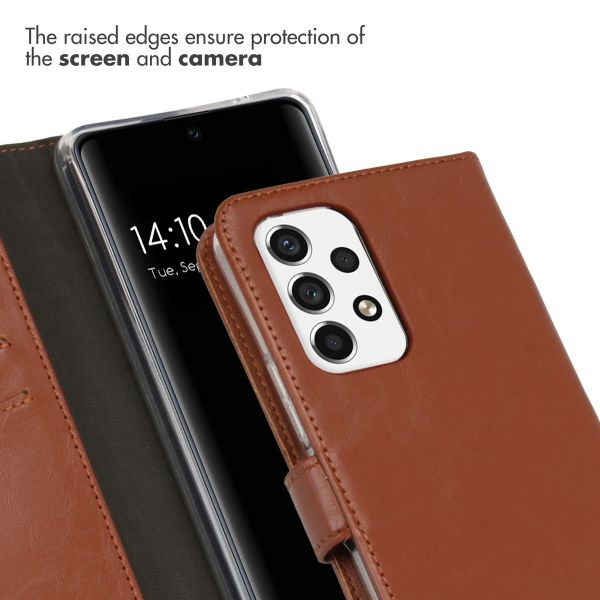 Selencia Echtleder Klapphülle Samsung Galaxy A53 - Hellbraun