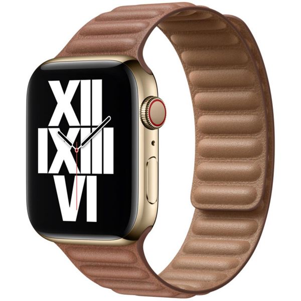 Apple Leather Link für die Apple Watch Series 1-10 / SE / Ultra (2) - 42/44/45/46/49 mm - Größe M/L - Saddle Brown