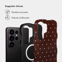 Selencia Vivid Wavy Backcover mit MagSafe Samsung Galaxy S26 Ultra - Happy Dots Chocolate