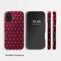 Selencia Vivid Rückabdeckung mit MagSafe Apple iPhone 16 - Happy Dots Burgundy