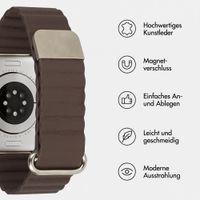 imoshion Magnetisches Kunstlederarmband für Apple Watch | 38/40/41/42 mm - Dunkelbraun