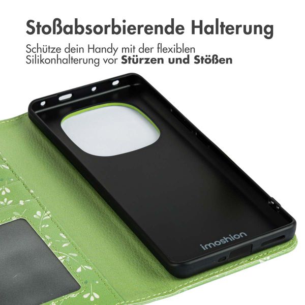 imoshion Design Klapphülle Xiaomi Redmi Note 14 Pro Plus (5G) - Green Flowers