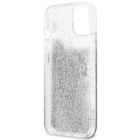 Guess 4G Logo Liquid Glitter Back Cover für das iPhone 13 - Silver