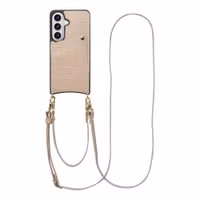 Selencia Nova Croco HandyHülle mit Kordel und Kartenhalter Samsung Galaxy S26 - Beige