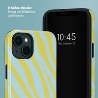 Selencia Vivid Tough Back Cover MagSafe für das iPhone 14 - Zebra Winter Sky Titanium Yellow