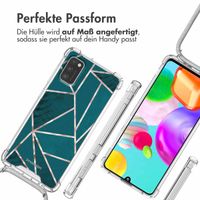 imoshion Design Hülle mit Band Samsung Galaxy A41 - Petrol Green Graphic