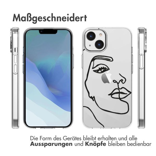 imoshion Design Hülle für das iPhone 14 - Line Art Woman White