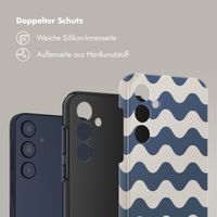 Selencia Vivid Tough Back Cover für das Samsung Galaxy A35 - Wave Vibes Classic Blue