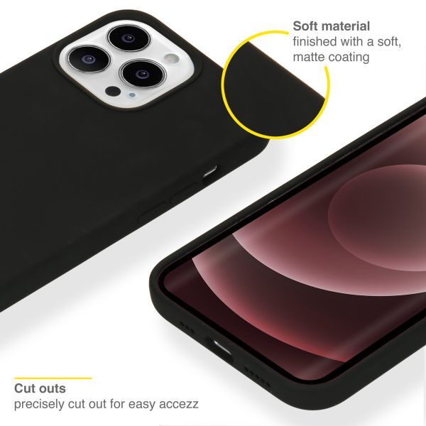 Accezz Liquid Silikoncase Apple iPhone 13 Pro Max - Schwarz