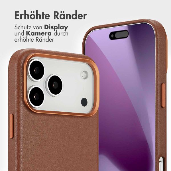 Accezz 2-in-1 Klapphülle aus Leder mit MagSafe Apple iPhone 17 Pro Max - Sienna Brown