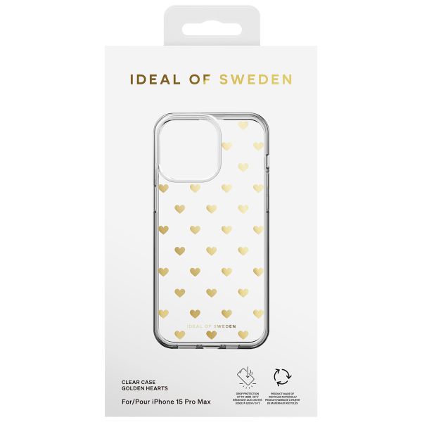 iDeal of Sweden Clear Case für das iPhone 15 Pro Max - Golden Hearts