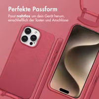 imoshion Color Backcover mit abnehmbarem Handykette und MagSafe Apple iPhone 15 Pro Max - Raspberry