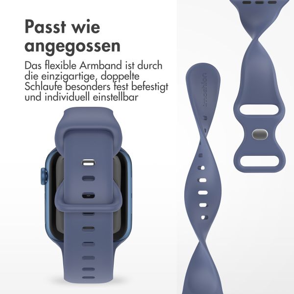 imoshion Silikon-Armband⁺ für  Apple Watch Series 1 t/m 11 / SE / Ultra (44/45/46/49 mm) - Größe M/L - Navy