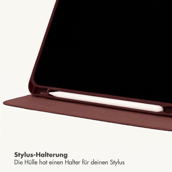 Selencia Croco Klaphülle Apple iPad 11 (2025) 11 Zoll A16 / iPad 10 (2022) 10.9 Zoll - Burgundy