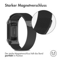 imoshion Mailändische Magnetarmband für das Fitbit Charge 5 / Charge 6 - Größe S - Schwarz