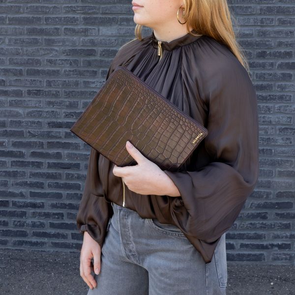 Selencia Croco Klaphülle Samsung Galaxy Tab A11 Plus / A9 Plus - Choco Brown