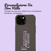 Personalisierte Color Backcover MagSafe mit abtrennbarem Band und Namen für iPhone 15 - Black Coffee