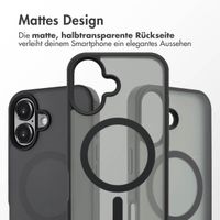 Accezz Rugged Frosted Back Cover mit MagSafe für das iPhone 16 - Schwarz