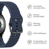 imoshion Wave Silikonarmband für das  Samsung Galaxy Watch 4 / 5 / 6 / 7 / FE (20 mm) - Dunkelblau