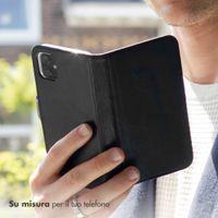 Echtleder Klapphülle Samsung Galaxy S21 - Schwarz