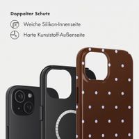 Selencia Vivid Rückabdeckung mit MagSafe Apple iPhone 15 - Happy Dots Chocolate