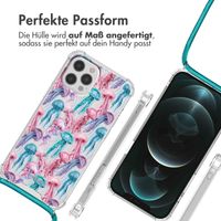 imoshion Design Hülle mit Band Apple iPhone 12 (Pro) - Jellyfish Watercolor