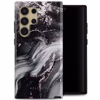 Selencia Vivid Back Cover Samsung Galaxy S24 Ultra - Chic Marble Black