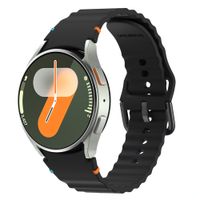 imoshion Wave Silikonarmband für Samsung Galaxy Watch 4 / 5 / 6 / 7 (20 mm) - Schwarz