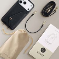 Selencia Sera HandyHülle mit Kordel und Umschlag-Kartenhalter Apple iPhone 17 Pro Max - Schwarz