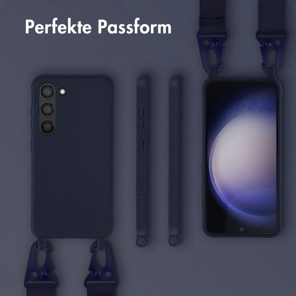 Selencia SilikonHülle mit abnehmbarem Band Samsung Galaxy S23 - Dunkelblau