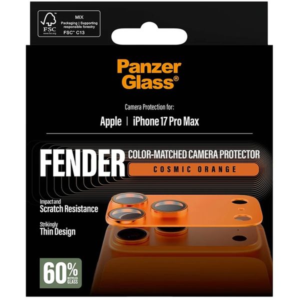 PanzerGlass Fender Kameraschutz für das iPhone 17 Pro Max - Cosmic Orange