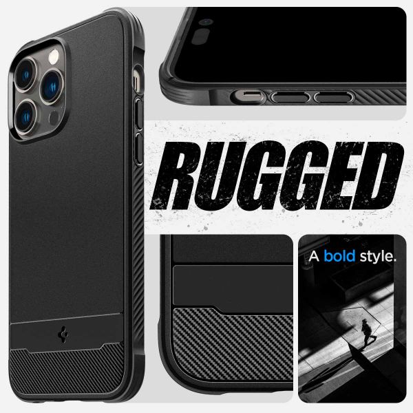 Spigen Rugged Armor Backcover MagSafe für das Apple iPhone 14 Pro Max- Schwarz