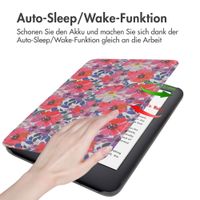 imoshion Design Slim Hard Case Klapphülle Amazon Kindle (2024) / Amazon Kindle (2022) 11th gen - Flower Watercolor