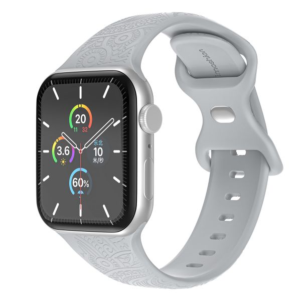 imoshion Graviertes Silikonarmband für die Apple Watch Series 1-10 / SE / Ultra (2) (44/45/46/49 mm) - Grau